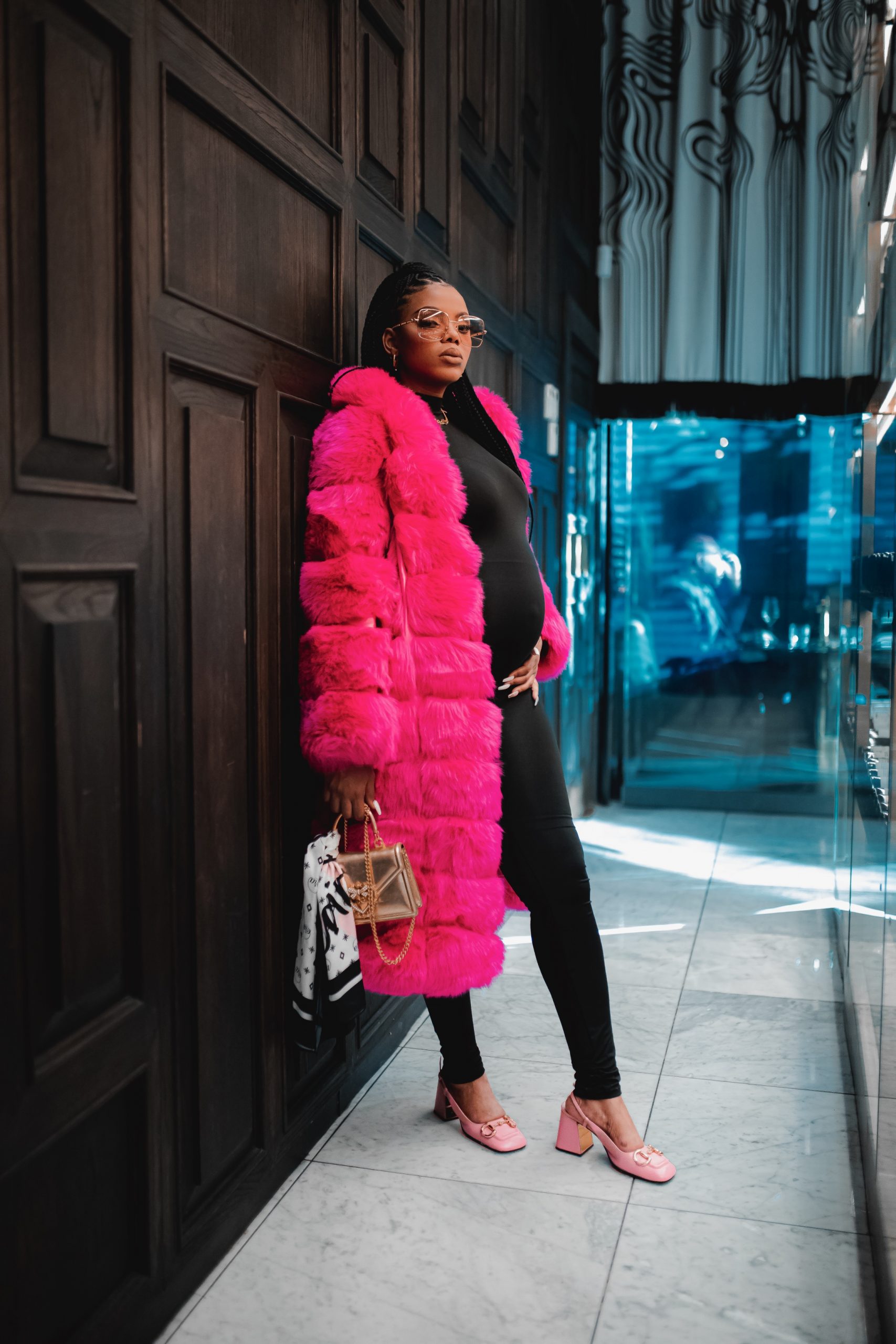 Pink long fur coat ( FurC01) – HouseOfZee
