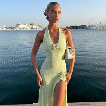 Lime green cover up beachwear