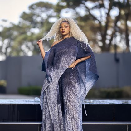 Pleated Metallic Gray Two Piece