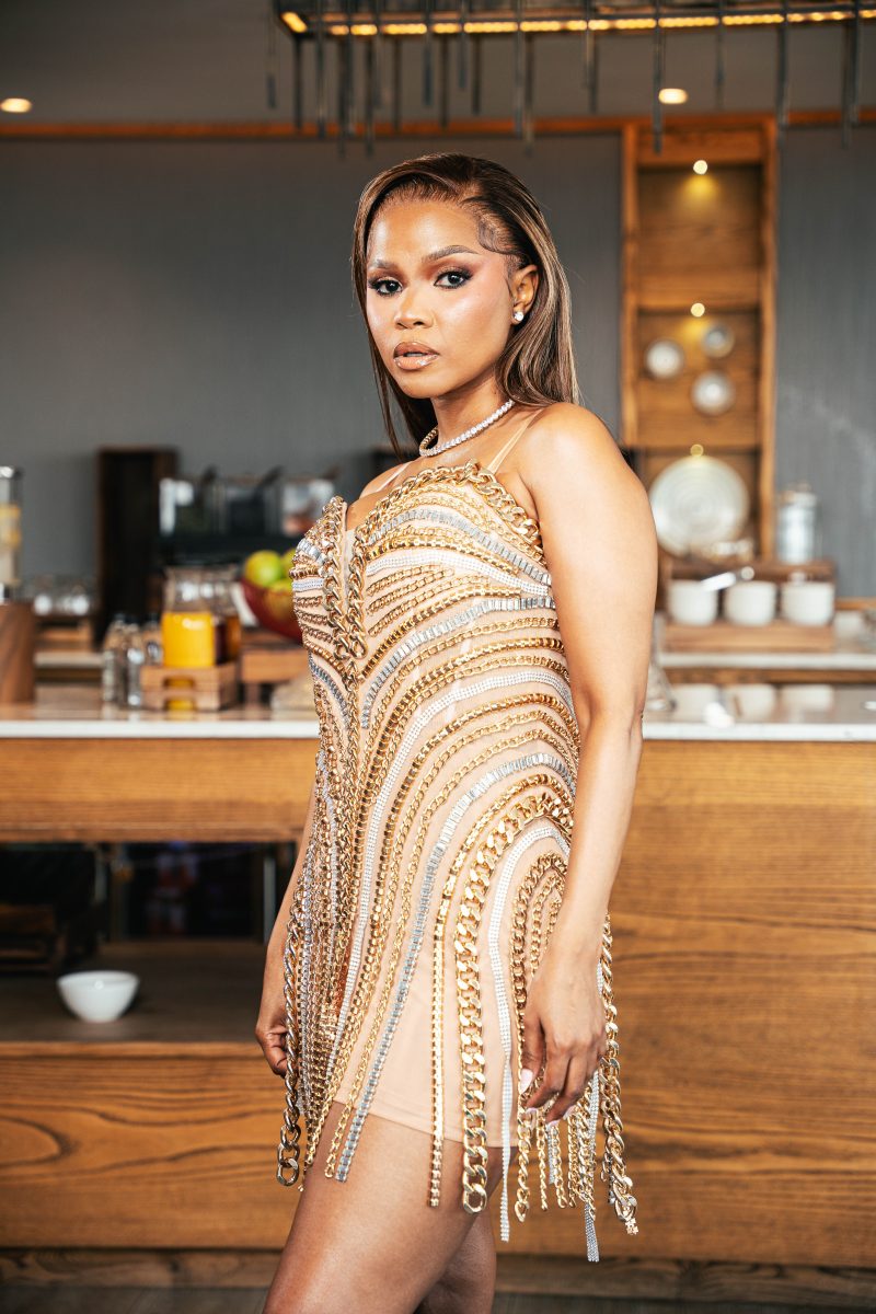 Golden Chained Min Cocktail Dress - Image 2