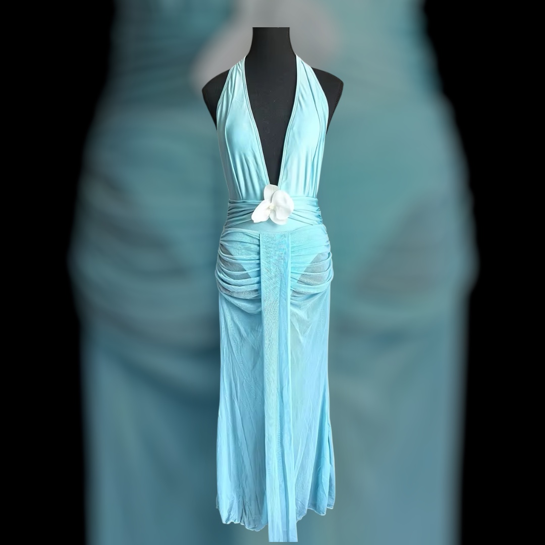 Blue Mesh Two piece Beach wear