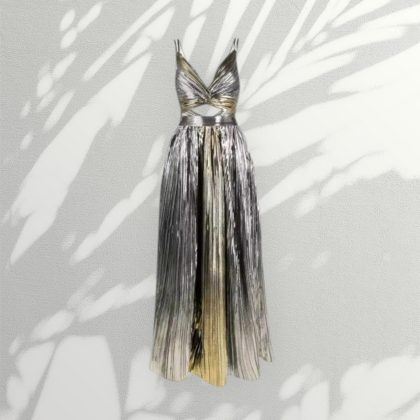 Pleated silver Gold Two piece Beachwear