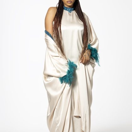 Ivory Silk Kaftan Dress