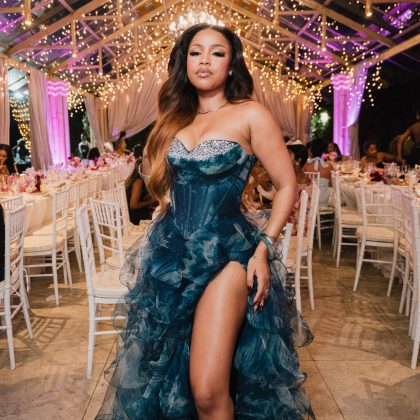 Strapless Emerald Evening Dress