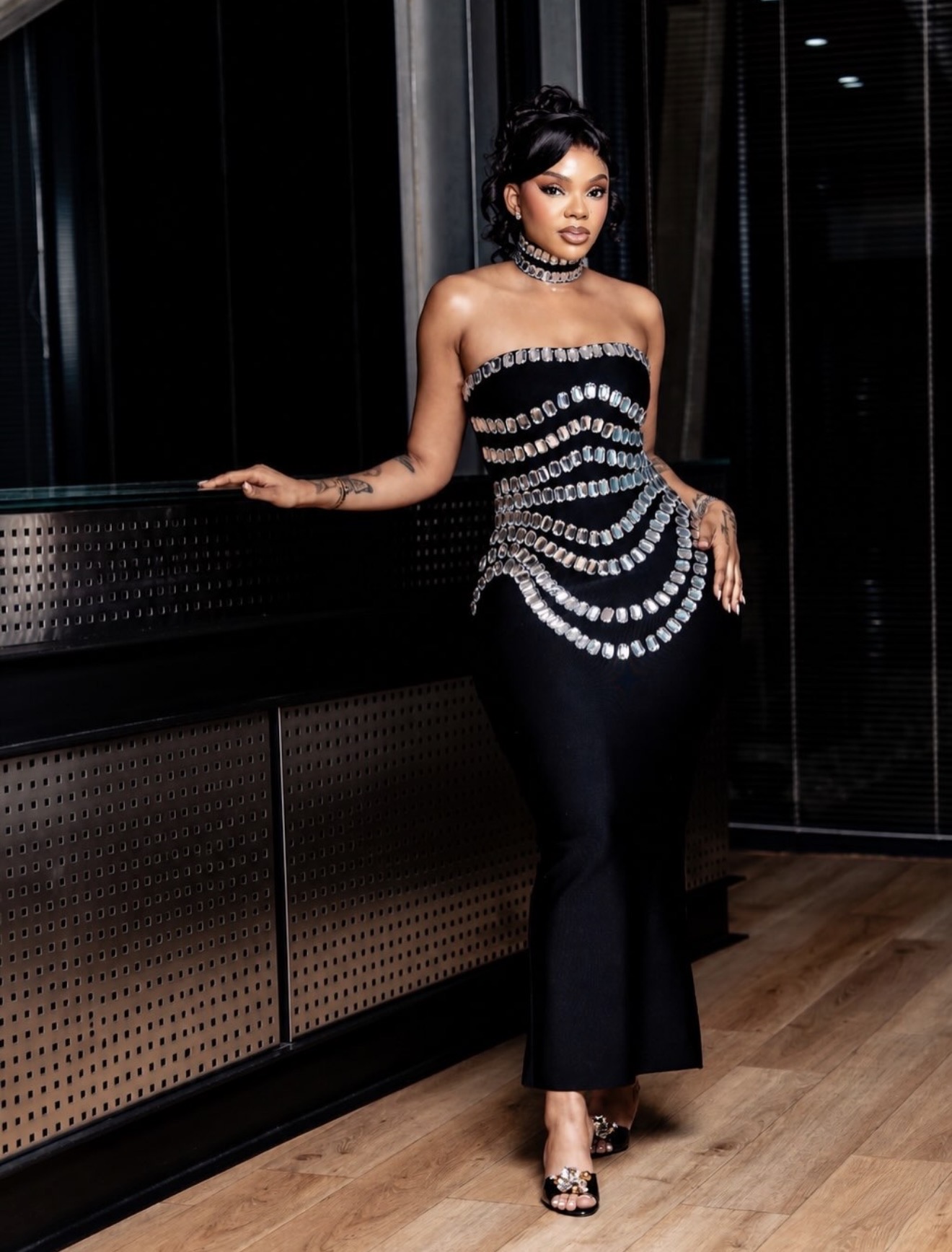 The Crystal Cascade Bandage Dress