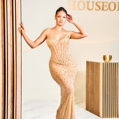 Champagne Crystal  Evening Dress